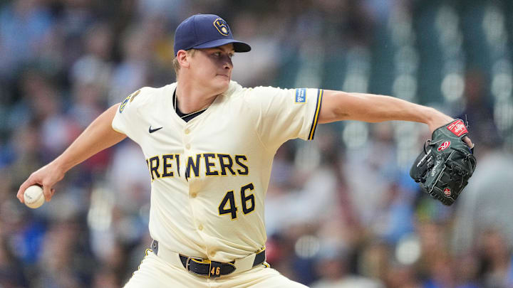 Milwaukee Brewers starting pitcher Quinn Priester.