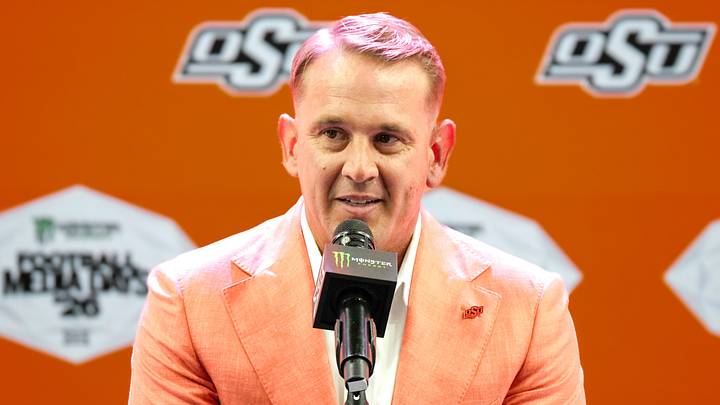 Oklahoma State head coach Eric Morris. Oklahoma State head coach Eric Morris.