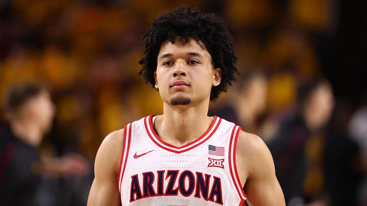 Jan 31, 2026; Tempe, Arizona, USA; Arizona Wildcats guard Brayden Burries (5) against the Arizona State Sun Devils at Desert Financial Arena. Mandatory Credit: Mark J. Rebilas-Imagn Images Jan 31, 2026; Tempe, Arizona, USA; Arizona Wildcats guard Brayden Burries (5) against the Arizona State Sun Devils at Desert Financial Arena. Mandatory Credit: Mark J. Rebilas-Imagn Images