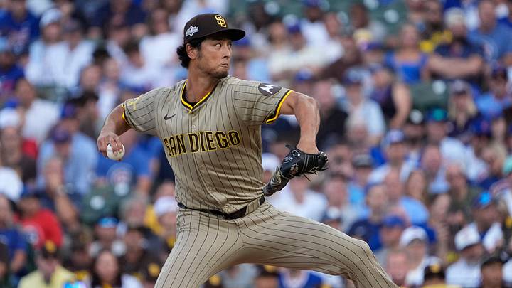 Oct 2, 2025; Chicago, Illinois, USA; San Diego Padres starting pitcher Yu Darvish (11) throws during the first inning against the Chicago Cubs during game three of the Wildcard round for the 2025 MLB playoffs at Wrigley Field. Mandatory Credit: David Banks-Imagn Images Oct 2, 2025; Chicago, Illinois, USA; San Diego Padres starting pitcher Yu Darvish (11) throws during the first inning against the Chicago Cubs during game three of the Wildcard round for the 2025 MLB playoffs at Wrigley Field. Mandatory Credit: David Banks-Imagn Images