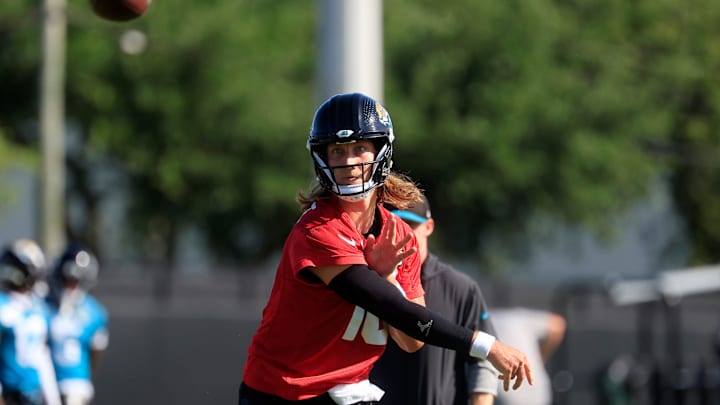 Jacksonville Jaguars quarterback Trevor Lawrence (16) throws the ball during the second mandatory minicamp at Miller Electric Center Wednesday, June 11, 2025 in Jacksonville, Fla.