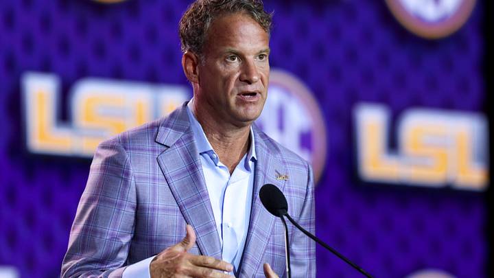 Jul 23, 2026; Tampa, FL, USA; LSU Tigers head coach Lane Kiffin speaks to the press during SEC Football Kickoff Media Day at the Tampa Marriott. Mandatory Credit: Nathan Ray Seebeck-Imagn Images Jul 23, 2026; Tampa, FL, USA; LSU Tigers head coach Lane Kiffin speaks to the press during SEC Football Kickoff Media Day at the Tampa Marriott. Mandatory Credit: Nathan Ray Seebeck-Imagn Images