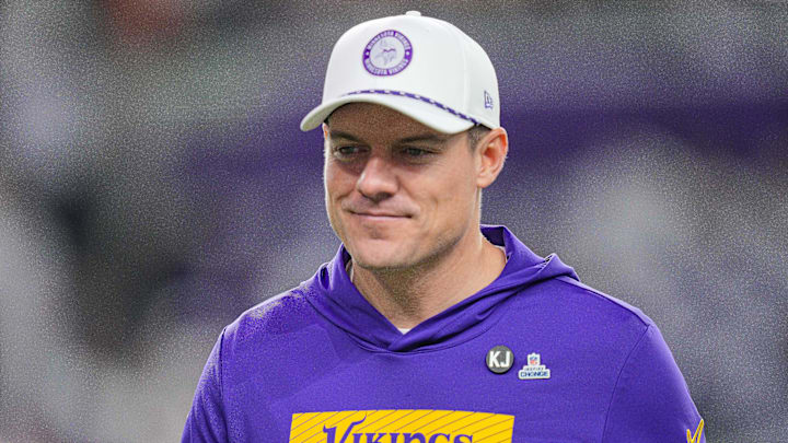Dec 16, 2024; Minneapolis, Minnesota, USA; Minnesota Vikings head coach Kevin O'Connell before the game against the Chicago Bears at U.S. Bank Stadium. Mandatory Credit: Brad Rempel-Imagn Images