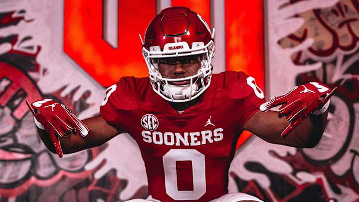Oklahoma running back Jonathan Hatton Jr. poses on his recruiting visit.