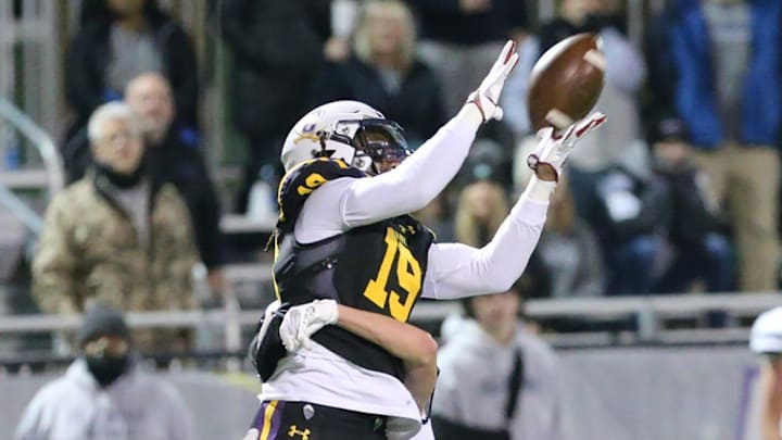 Calvary Day's Edward Coleman (19) had 108 yards receiving and two touchdowns last week.