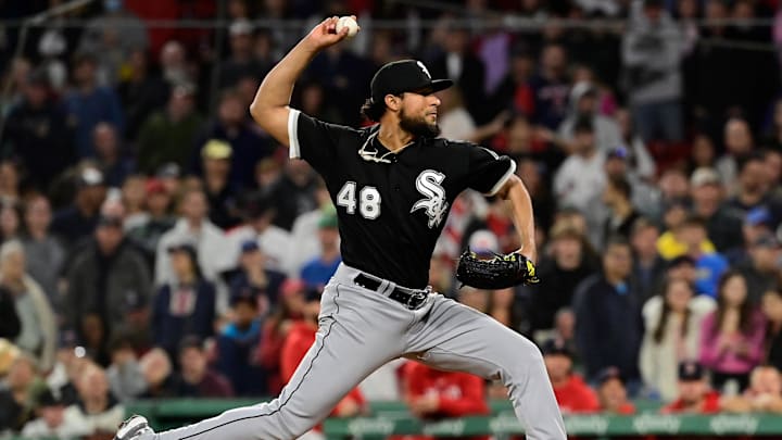 Sep 22, 2023; Boston, Massachusetts, USA; Chicago White Sox relief pitcher Yohan Ramirez (48)