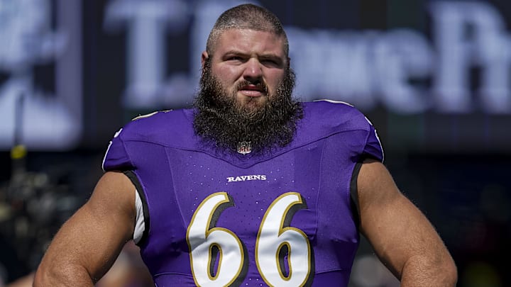 Baltimore Ravens guard Ben Cleveland Baltimore Ravens guard Ben Cleveland