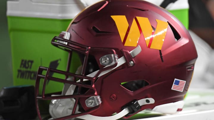 Nov 14, 2024; Philadelphia, Pennsylvania, USA; Washington Commanders helmet sits on the sidelines against the Philadelphia Eagles at Lincoln Financial Field. Mandatory Credit: Eric Hartline-Imagn Images Nov 14, 2024; Philadelphia, Pennsylvania, USA; Washington Commanders helmet sits on the sidelines against the Philadelphia Eagles at Lincoln Financial Field. Mandatory Credit: Eric Hartline-Imagn Images