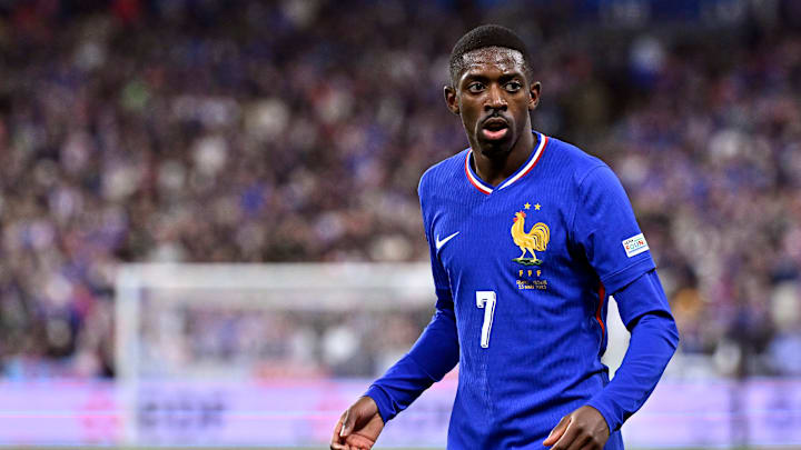Ousmane Dembélé en quarts de finale de Ligue des Nations face à la Croatie. 