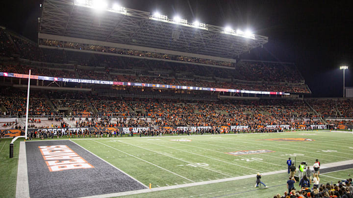 Oregon State hosts California for the season opener at Reser Stadium on Saturday, Aug. 30, 2025, in Corvallis, Ore.