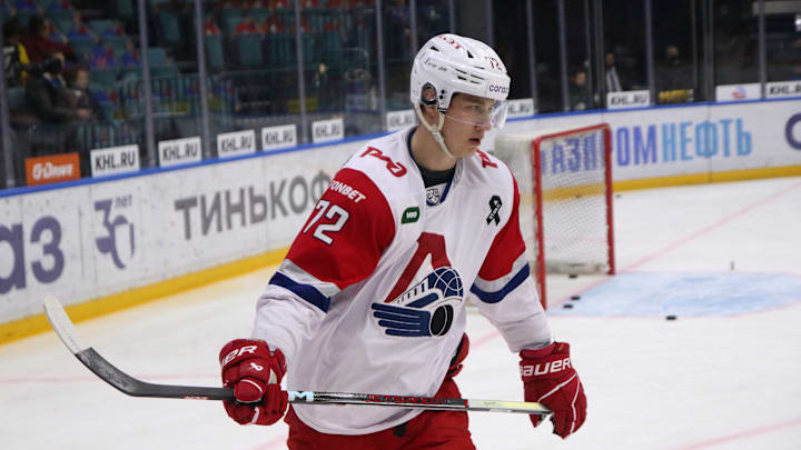 Lokomotiv Hockey Club player, Maxim Beryozkin (72) seen in... Lokomotiv Hockey Club player, Maxim Beryozkin (72) seen in...