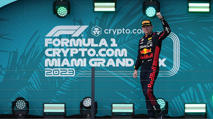 May 7, 2023; Miami Gardens, Florida, USA; Red Bull driver Max Verstappen (1) of the Netherlands May 7, 2023; Miami Gardens, Florida, USA; Red Bull driver Max Verstappen (1) of the Netherlands