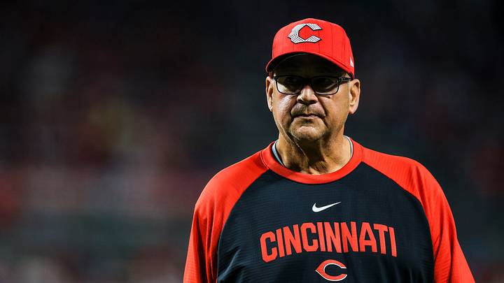 May 30, 2026; Cincinnati, Ohio, USA; Cincinnati Reds manager Terry Francona (77) walks off the field during a pitching change in the ninth inning against the Atlanta Braves at Great American Ball Park. Mandatory Credit: Katie Stratman-Imagn Images May 30, 2026; Cincinnati, Ohio, USA; Cincinnati Reds manager Terry Francona (77) walks off the field during a pitching change in the ninth inning against the Atlanta Braves at Great American Ball Park. Mandatory Credit: Katie Stratman-Imagn Images