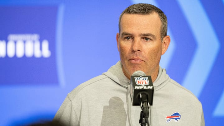 Feb 27, 2024; Indianapolis, IN, USA; Buffalo Bills general manager Brandon Beane.