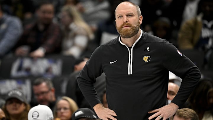 Jan 9, 2024; Dallas, Texas, USA; Memphis Grizzlies head coach Taylor Jenkins watches the game