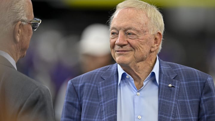 Dallas Cowboys owner Jerry Jones looks on before the game against the Baltimore Ravens.