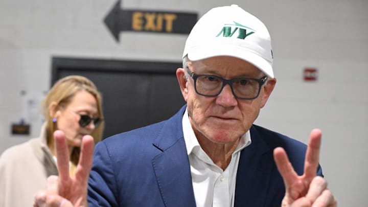 Oct 20, 2024; Pittsburgh, Pennsylvania, USA; New York Jets owner Woody Johnson arrives for a game against the Pittsburgh Steelers at Acrisure Stadium. 