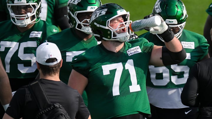 Jets center Josh Myers at training camp.