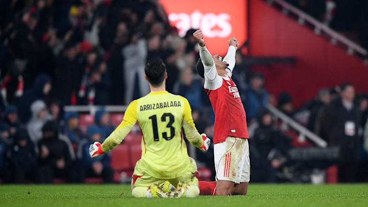 It was—eventually—a joyous night for Arsenal It was—eventually—a joyous night for Arsenal