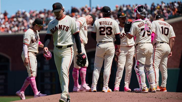 May 10, 2026; San Francisco, California, USA; San Francisco Giants starting pitcher Tyler Mahle (54) walks to the dugout during a pitching change against the Pittsburgh Pirates in the sixth inning at Oracle Park. Mandatory Credit: Robert Edwards-Imagn Images May 10, 2026; San Francisco, California, USA; San Francisco Giants starting pitcher Tyler Mahle (54) walks to the dugout during a pitching change against the Pittsburgh Pirates in the sixth inning at Oracle Park. Mandatory Credit: Robert Edwards-Imagn Images