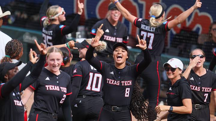 Texas Tech celebrates their 16-7 win over Florida and mocks Florida fans during game 3. Texas Tech celebrates their 16-7 win over Florida and mocks Florida fans during game 3.