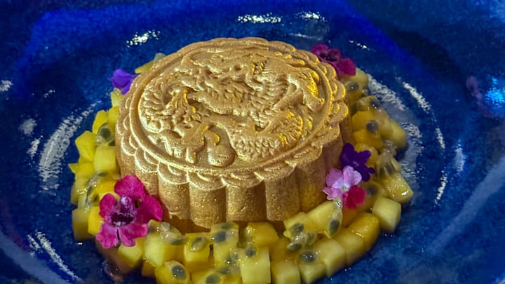 Passion Fruit Mooncake at Blue Dragon Pan-Asian restaurant in Epic Universe