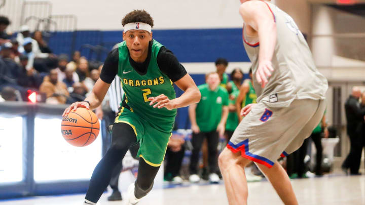AZ Compass    Jeremiah Fears (2) drives to the basket during the game between Bartlett High School and AZ Compass Prep School during Memphis Hoopfest at Bartlett High School in Bartlett, Tenn., on Saturday, January 6, 2024.