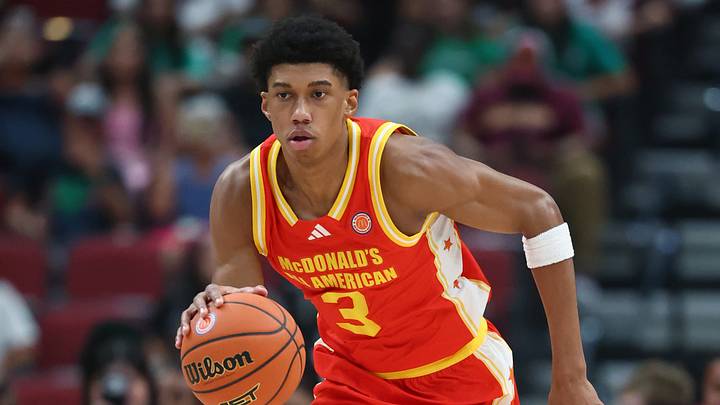 Mar 31, 2026; Glendale, AZ, USA; Bruce Branch III (3) during the McDonalds All American Boys Game at Desert Diamond Arena. Mar 31, 2026; Glendale, AZ, USA; Bruce Branch III (3) during the McDonalds All American Boys Game at Desert Diamond Arena.