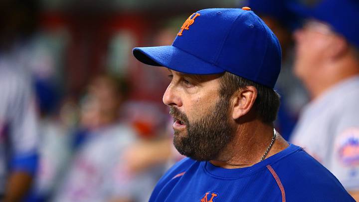 Aug 15, 2016; Phoenix, AZ, USA; New York Mets hitting coach Kevin Long against the Arizona Diamondbacks at Chase Field. Mandatory Credit: Mark J. Rebilas-USA TODAY Sports Aug 15, 2016; Phoenix, AZ, USA; New York Mets hitting coach Kevin Long against the Arizona Diamondbacks at Chase Field. Mandatory Credit: Mark J. Rebilas-USA TODAY Sports
