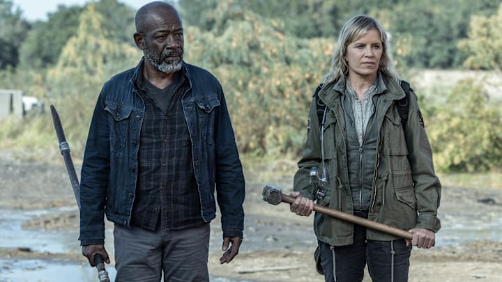 Lennie James as Morgan Jones and Kim Dickens as Madison Clark - Fear the Walking Dead season 8 Lennie James as Morgan Jones and Kim Dickens as Madison Clark - Fear the Walking Dead season 8
