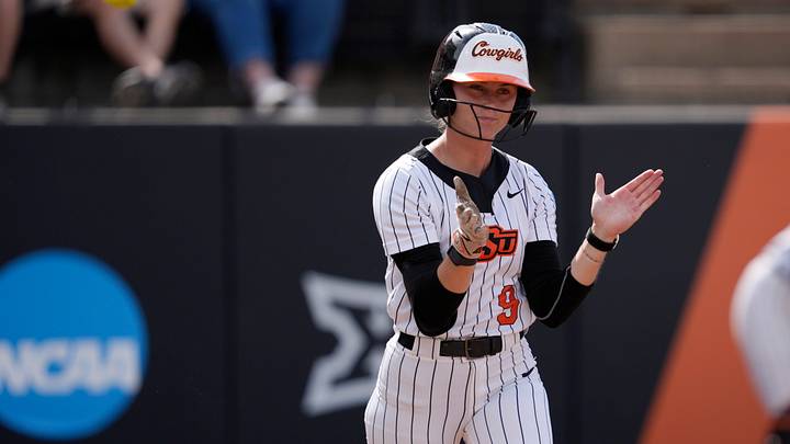 Oklahoma State Cowgirls outfielder Tia Warsop. Oklahoma State Cowgirls outfielder Tia Warsop.