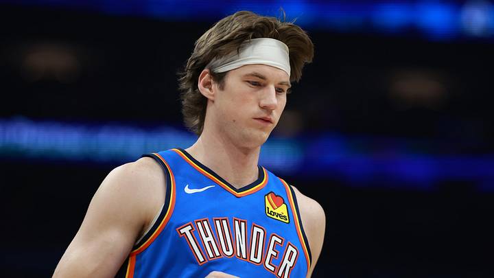 Jan 4, 2026; Phoenix, Arizona, USA; Oklahoma City Thunder center Branden Carlson (15) against the Phoenix Suns at Mortgage Matchup Center. Mandatory Credit: Mark J. Rebilas-Imagn Images Jan 4, 2026; Phoenix, Arizona, USA; Oklahoma City Thunder center Branden Carlson (15) against the Phoenix Suns at Mortgage Matchup Center. Mandatory Credit: Mark J. Rebilas-Imagn Images