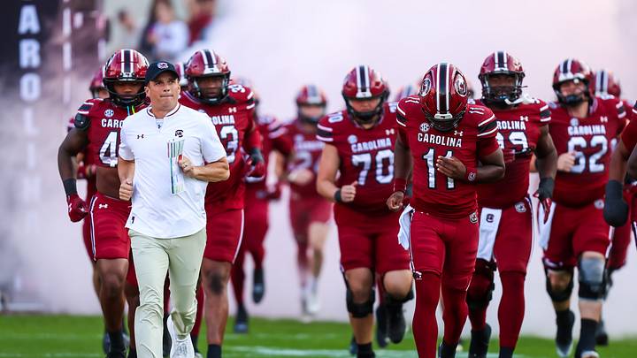 Nov 22, 2025; Columbia, South Carolina, USA; South Carolina Gamecocks head coach Shane Beamer leads his team onto the field before their game against the Coastal Carolina Chanticleers at Williams-Brice Stadium. Mandatory Credit: Jeff Blake-Imagn Images Nov 22, 2025; Columbia, South Carolina, USA; South Carolina Gamecocks head coach Shane Beamer leads his team onto the field before their game against the Coastal Carolina Chanticleers at Williams-Brice Stadium. Mandatory Credit: Jeff Blake-Imagn Images
