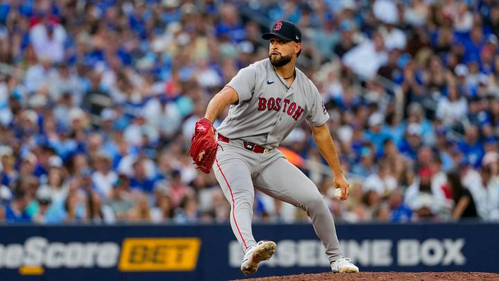 Aug 11, 2026; Toronto, Ontario, CAN; Boston Red Sox pitcher Patrick Sandoval (43) pitches to the Toronto Blue Jays during the second inning at Rogers Centre. Mandatory Credit: Kevin Sousa-Imagn Images Aug 11, 2026; Toronto, Ontario, CAN; Boston Red Sox pitcher Patrick Sandoval (43) pitches to the Toronto Blue Jays during the second inning at Rogers Centre. Mandatory Credit: Kevin Sousa-Imagn Images