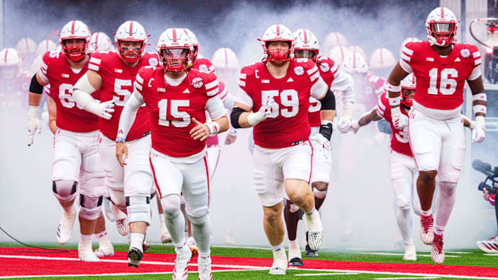 Nebraska quarterback Dylan Raiola (15) has led his team to a 6-2 record going into Saturday night's home game against USC.