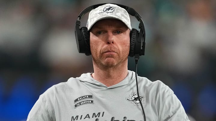 Miami Dolphins offensive line coach Butch Barry against the Los Angeles Rams in the first half at SoFi Stadium last season. Miami Dolphins offensive line coach Butch Barry against the Los Angeles Rams in the first half at SoFi Stadium last season.