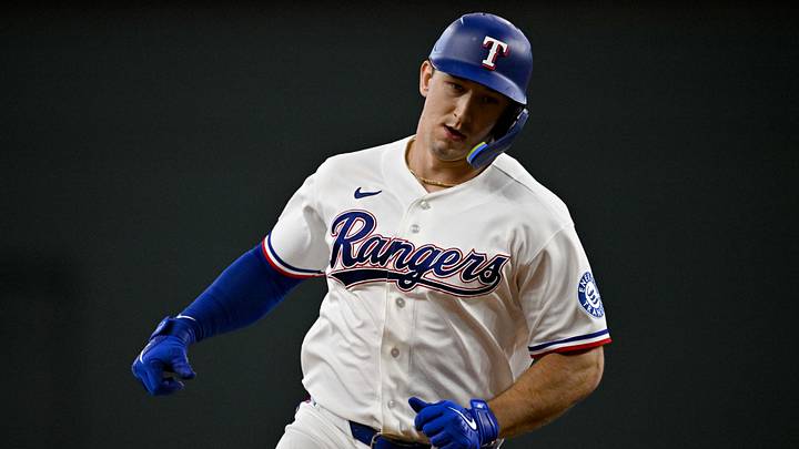 Texas Rangers left fielder Wyatt Langford.