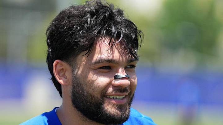 Los Angeles Rams receiver Puka Nacua during organized team activities Los Angeles Rams receiver Puka Nacua during organized team activities
