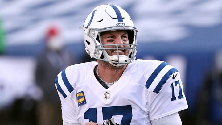 Colts quarterback Philip Rivers is angry with himself after missing a receiver.

Jg 010921 Bills 26