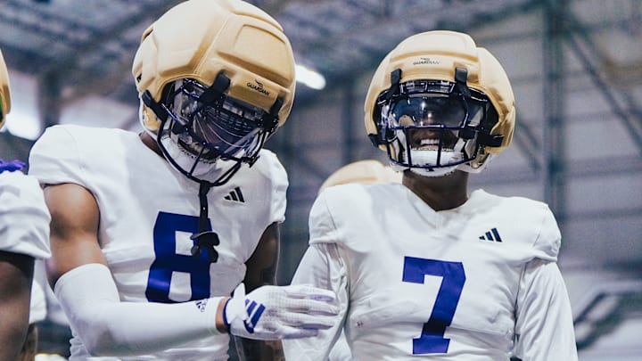 Tacario Davis (8) and Ephesians Prysock  (7) played together at Arizona and were reunited as UW corners. 