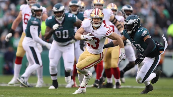 San Francisco 49ers running back Christian McCaffrey (23)