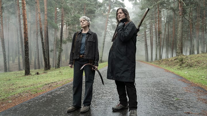 Melissa McBride as Carol Peletier, Norman Reedus as Daryl Dixon - The Walking Dead: Daryl Dixon _ Season 3 - Photo Credit: Carla Oset/AMC