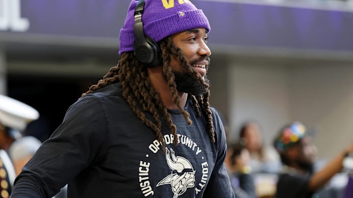 Minnesota Vikings running back Dalvin Cook during warmups before a wild card game against the New York Giants.