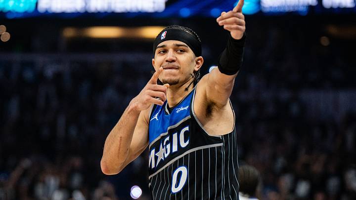 May 1, 2026; Orlando, Florida, USA; Orlando Magic guard Anthony Black (0) celebrates after a three against the Detroit Pistons in the third quarter during game six of the first round of the 2026 NBA Playoffs at Kia Center. Mandatory Credit: Jeremy Reper-Imagn Images May 1, 2026; Orlando, Florida, USA; Orlando Magic guard Anthony Black (0) celebrates after a three against the Detroit Pistons in the third quarter during game six of the first round of the 2026 NBA Playoffs at Kia Center. Mandatory Credit: Jeremy Reper-Imagn Images