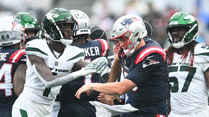 Sauce Gardner and Mac Jones, New England Patriots v New York Jets