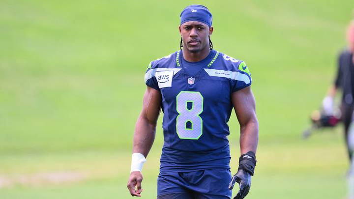 Seattle Seahawks running back Jadarian Price (8) during minicamp at Virginia Mason Athletic Center. Seattle Seahawks running back Jadarian Price (8) during minicamp at Virginia Mason Athletic Center.