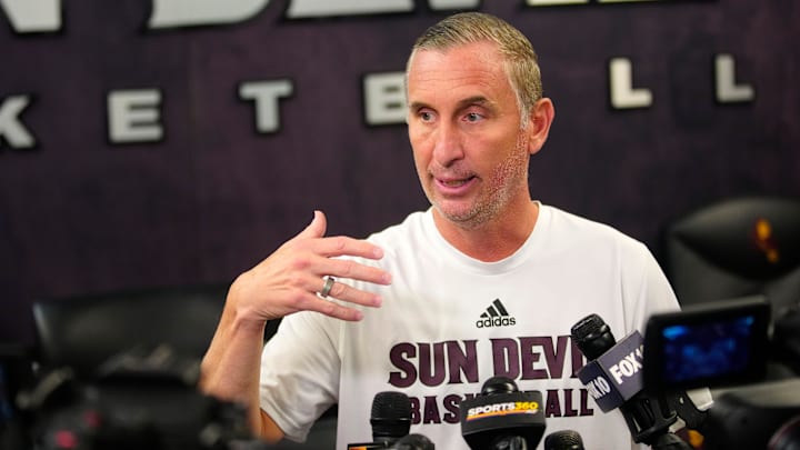 ASU head coach Bobby Hurley speaks to the press at Weatherup Center in Tempe, Ariz. on June 4, 2025. ASU head coach Bobby Hurley speaks to the press at Weatherup Center in Tempe, Ariz. on June 4, 2025.