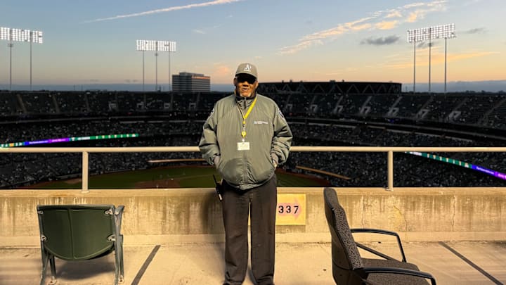 Dawson, 71, long acted as the lone security guard atop Mount Davis, the Oakland Coliseum’s towering center-field seating block.