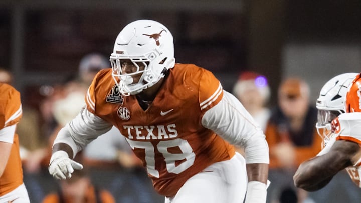 Texas Longhorns offensive lineman Kelvin Banks Jr. could be a first-round option for the Packers. Texas Longhorns offensive lineman Kelvin Banks Jr. could be a first-round option for the Packers.