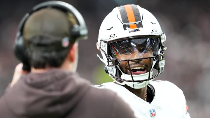 Cleveland Browns quarterback Shedeur Sanders (12) is worth a flier off the waiver wire from fantasy football managers looking for depth at the quarterback position ahead of Week 13.